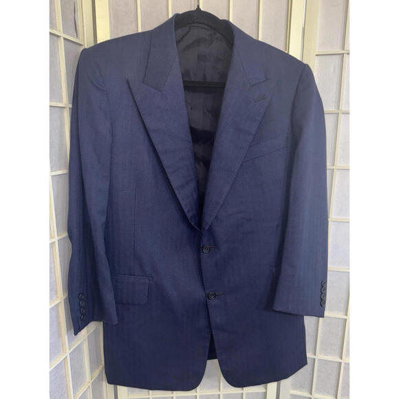 Other - LEONARD LOGSDAIL Vintage Bespoke New York Navy Blue 2 BTN Men Sport Coat Blazer